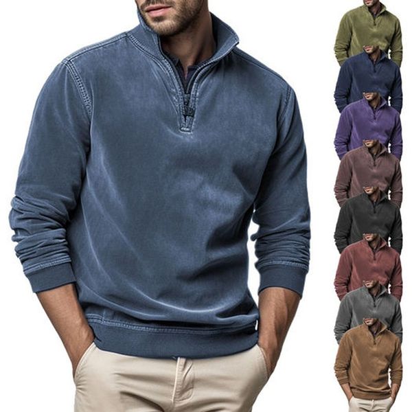 🔥HOT SALE🔥Gentleman's Half Zip Henley Fleece Sweatshirt