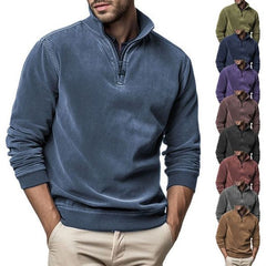 🔥HOT SALE🔥Gentleman's Half Zip Henley Fleece Sweatshirt