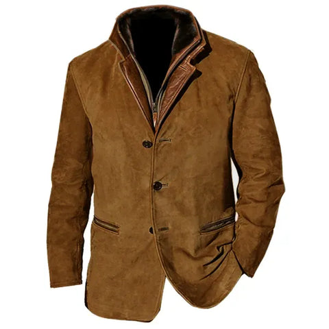 ⭐Last Day 70% Off-🔥Yellowstone Park Series - Men's Vintage Mid-Length Leather Jacket