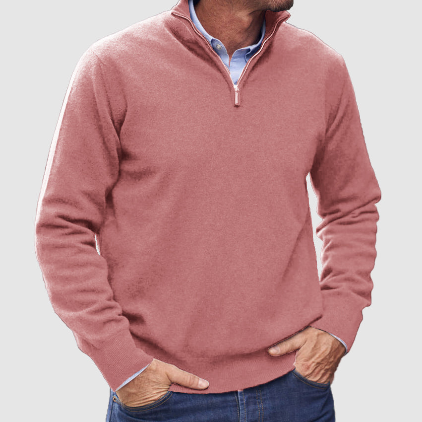 🎈Hot Sale⏰Men's Cashmere Zipper Basic Sweater