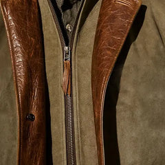 ⭐Last Day 70% Off-🔥Yellowstone Park Series - Men's Vintage Mid-Length Leather Jacket