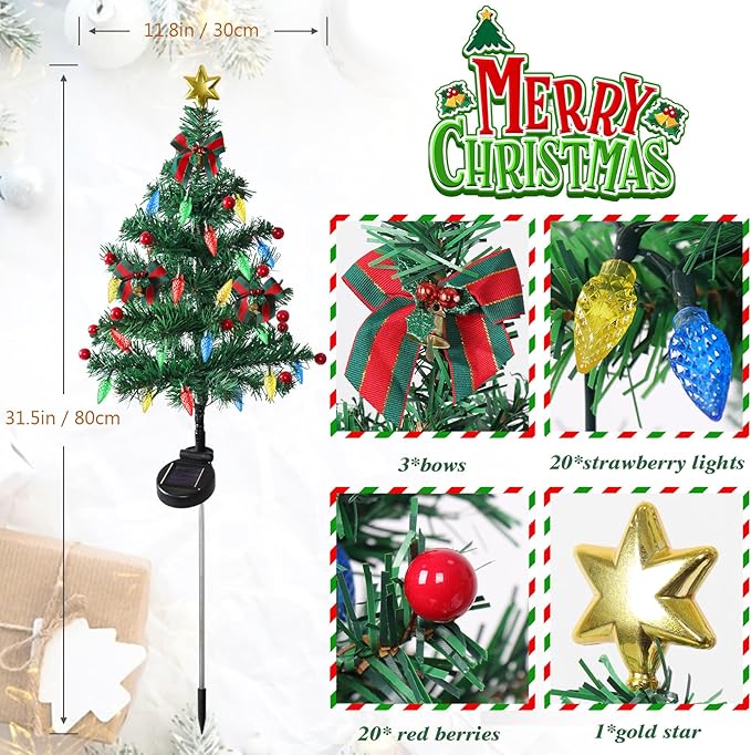 🎄 Solar Christmas Tree Light – Add Holiday Magic to Your Outdoors✨🎄