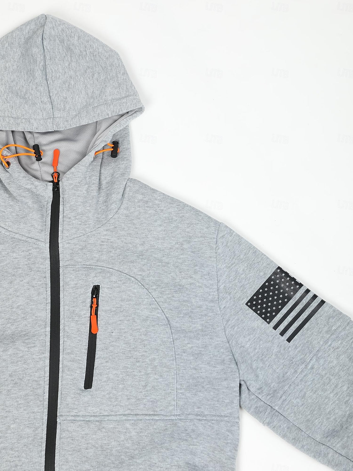 Men's American Flag Hoodie Jacket Zip Up Vacation Streetwear Fleece Hoodie
