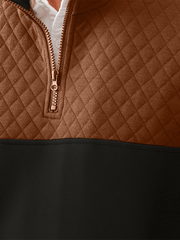 Men's Fashionable Color Block Half Zip Outdoor Casual Sweatshirt