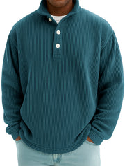 Men's Stylish Corduroy Stand-up Collar Polo Shirt