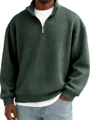 Men's Quarter-zip Breathable Waffle Pullover