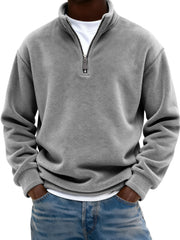 Men's Warm Fleece Quarter-zip Casual Pullover