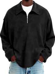 Men's Vintage Suede Quarter Zip Pullover