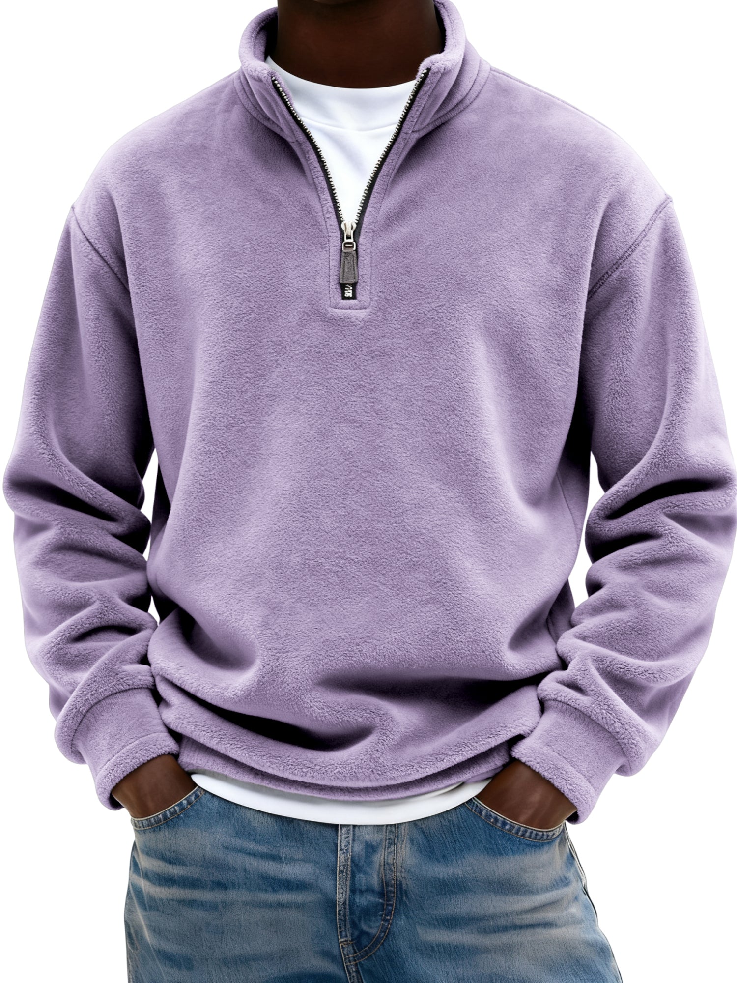 Men's Warm Fleece Quarter-zip Casual Pullover