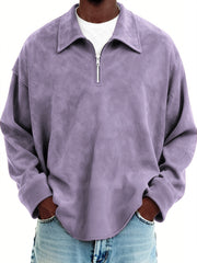 Men's Vintage Suede Quarter Zip Pullover