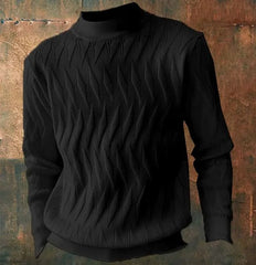 Men's Solid Color Braided Casual Sweater