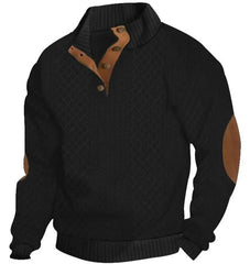 Men's Comfy Outdoor Casual Stand Button Long Sleeve Sweater
