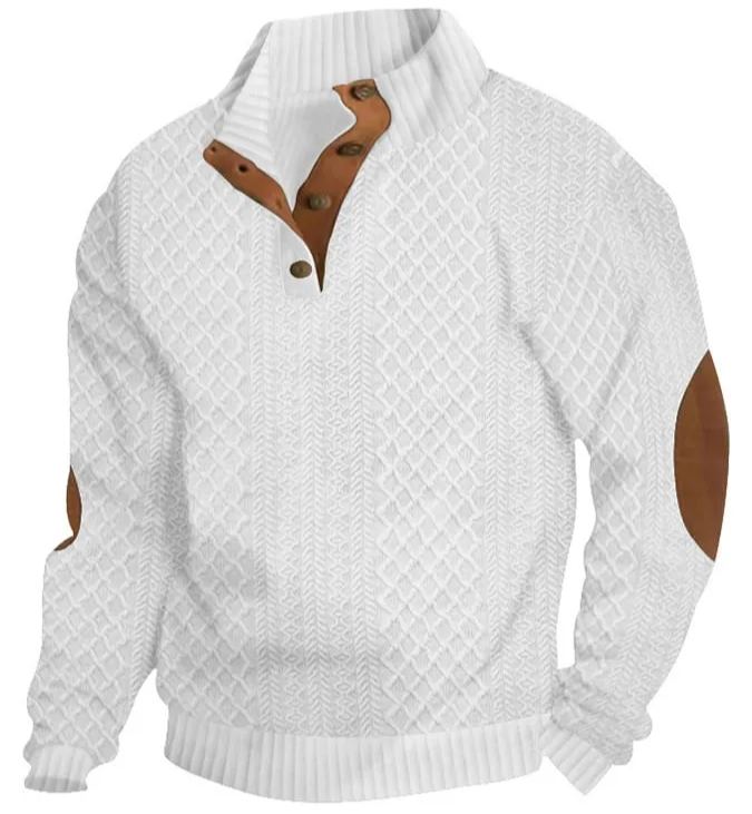 Men's Comfy Outdoor Casual Stand Button Long Sleeve Sweater