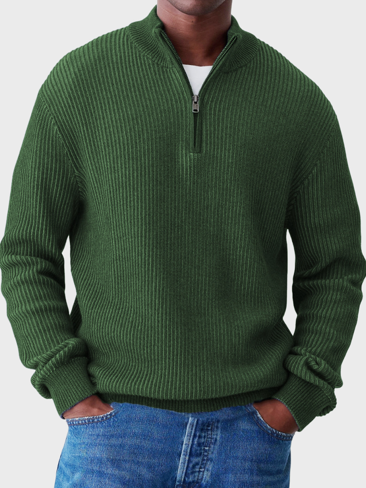 Men's Casual Half-zip Stand-up Collar Sweater