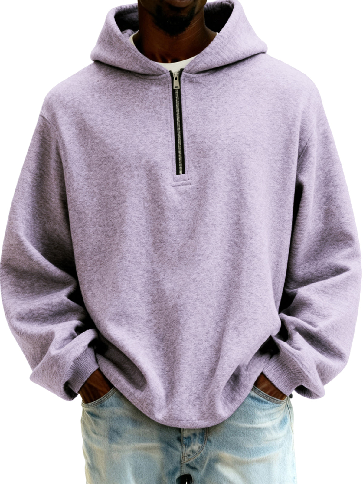 Men's Half-zip Pullover Hooded Sweatshirt