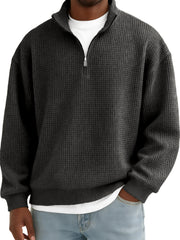 Men's Quarter-zip Breathable Waffle Pullover