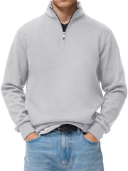 Men's Stylish And Comfortable Half-zip Stand-up Collar Casual Long-sleeved Polo Shirt