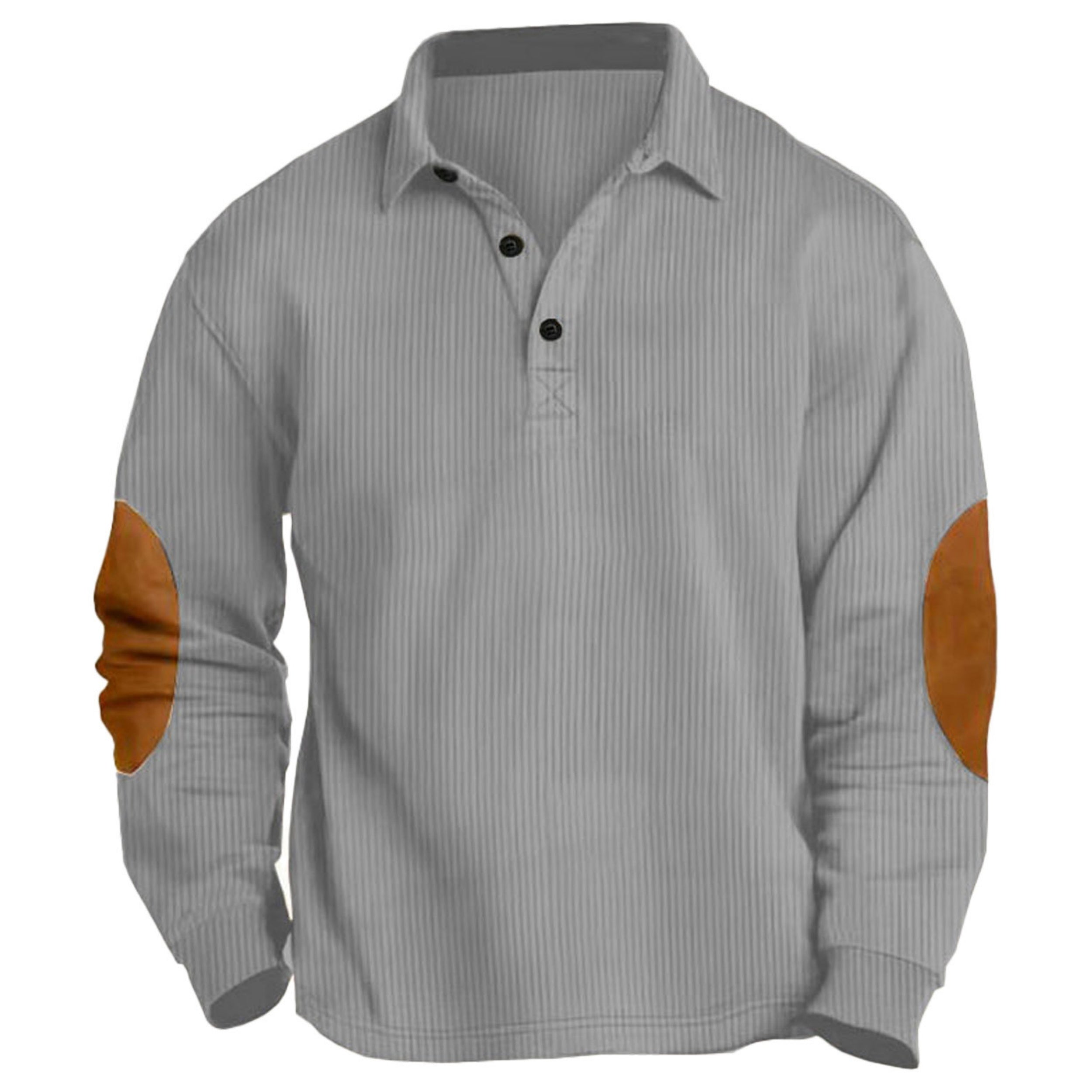 Men's Outdoor Long-Sleeved Lapel Top Ribbed Sweater