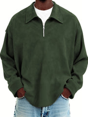 Men's Vintage Suede Quarter Zip Pullover