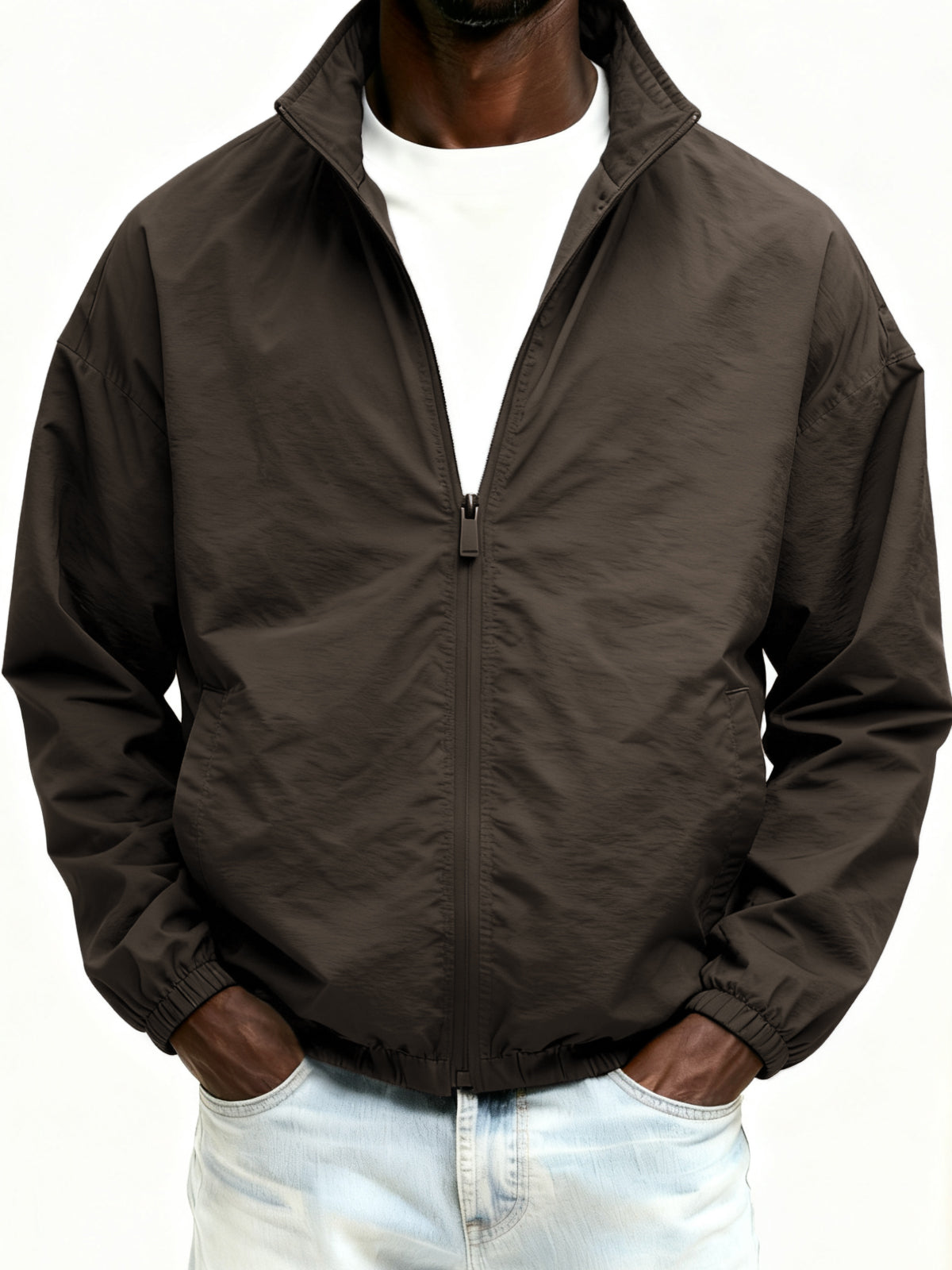 Outdoor Solid Color Zipper Jacket