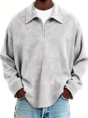 Men's Vintage Suede Quarter Zip Pullover