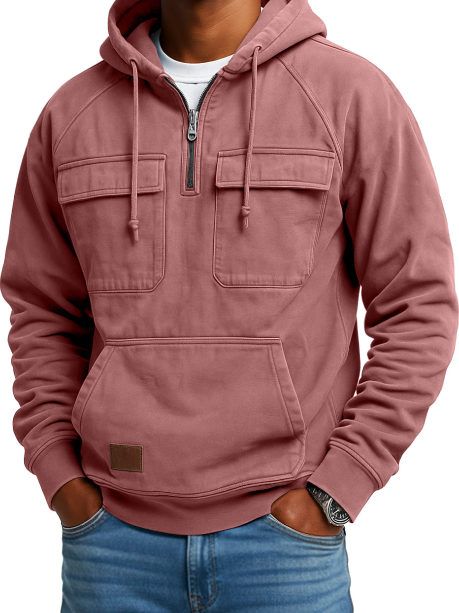 Men's Vintage Workwear Zip Hooded Sweatshirt