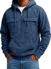 Men's Vintage Workwear Zip Hooded Sweatshirt