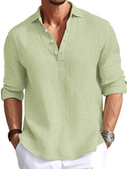 Men's Vintage Linen Polo Shirt
