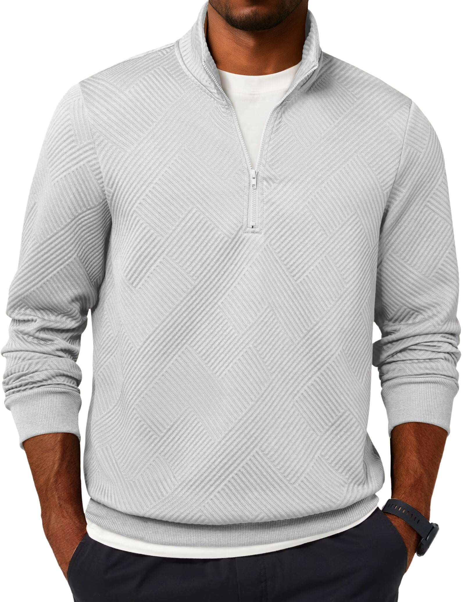 Fashionable Casual Quarter-zip Stand-up Collar Sweatshirt