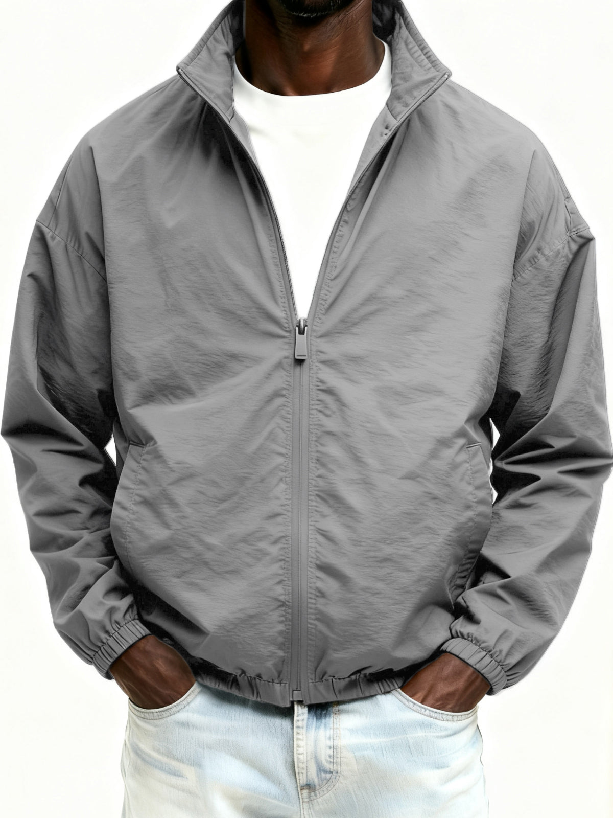 Outdoor Solid Color Zipper Jacket