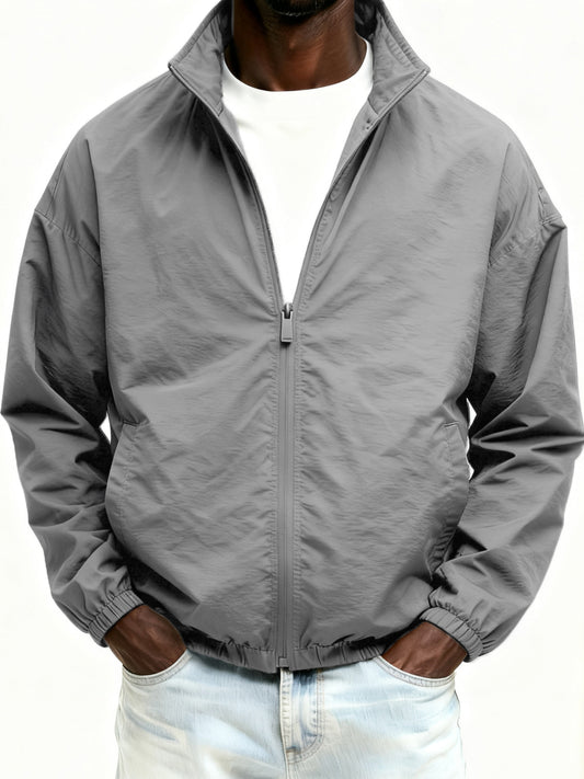 Outdoor Solid Color Zipper Jacket