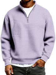 Men's Simple Quilted Quarter Zip Everyday Pullover
