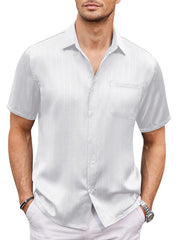 Casual Silk Satin Short Sleeve Shirt