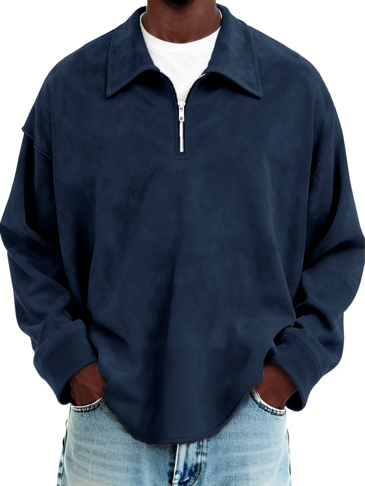 Men's Vintage Suede Quarter Zip Pullover