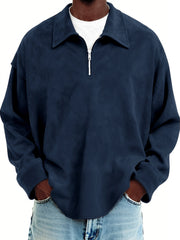 Men's Vintage Suede Quarter Zip Pullover