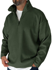 Men's Simple Fleece Half-zip Basic Pullover Sweatshirt