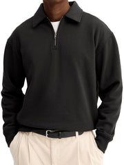 Men's Stylish Quarter-zip Basic Casual Pullover Sweatshirt
