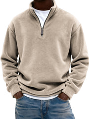Men's Warm Fleece Quarter-zip Casual Pullover