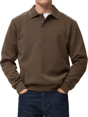 Men's Comfortable Everyday Lapel Button-down Casual Long-sleeved Polo Shirt