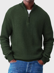 Men's Casual Half-zip Stand-up Collar Sweater