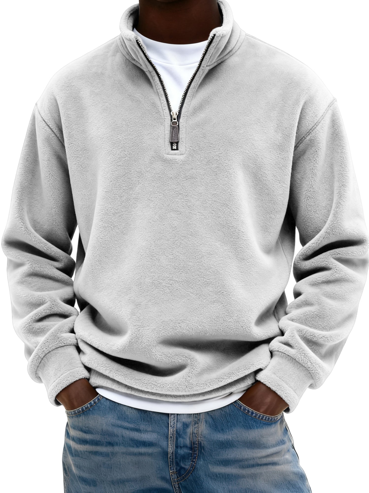 Men's Warm Fleece Quarter-zip Casual Pullover