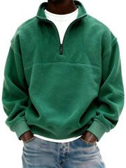 Men's Polar Fleece Quarter Zip Pullover Sweatshirt